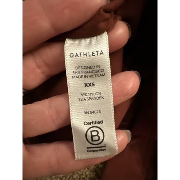 Athleta Rainier Tight Size XXS Burgundy High Rise Reflective Pockets‎ - Picture 7 of 10